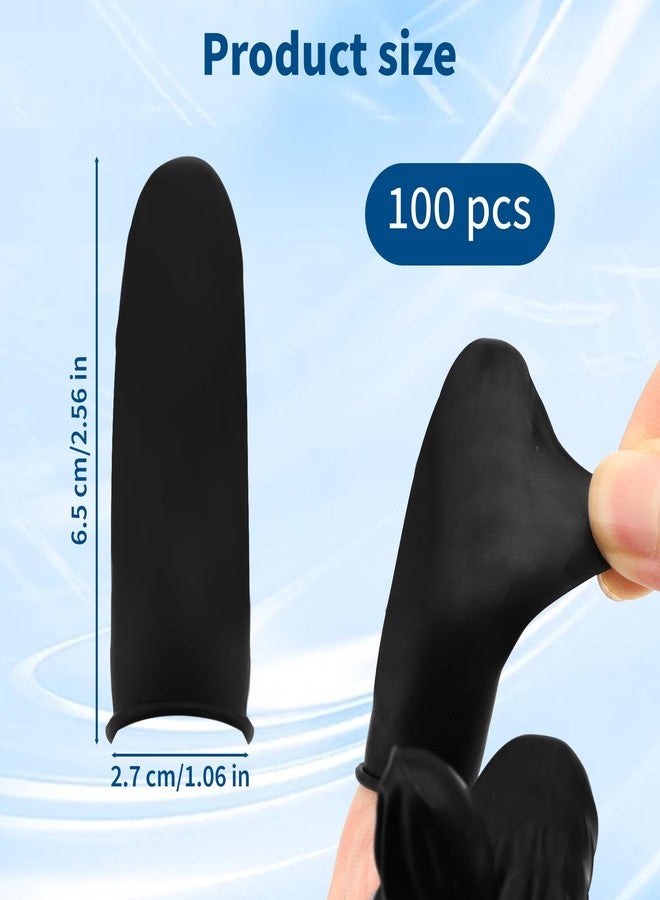 Notoke 100 Pcs Disposable Silicone Finger Cots & Protectors – Non-Allergenic Black Finger Gloves Fingertips for Beauty, Manicure, Massage & Industrial Use - Image 2